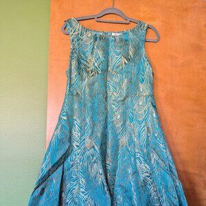 Peacock brocade party dress